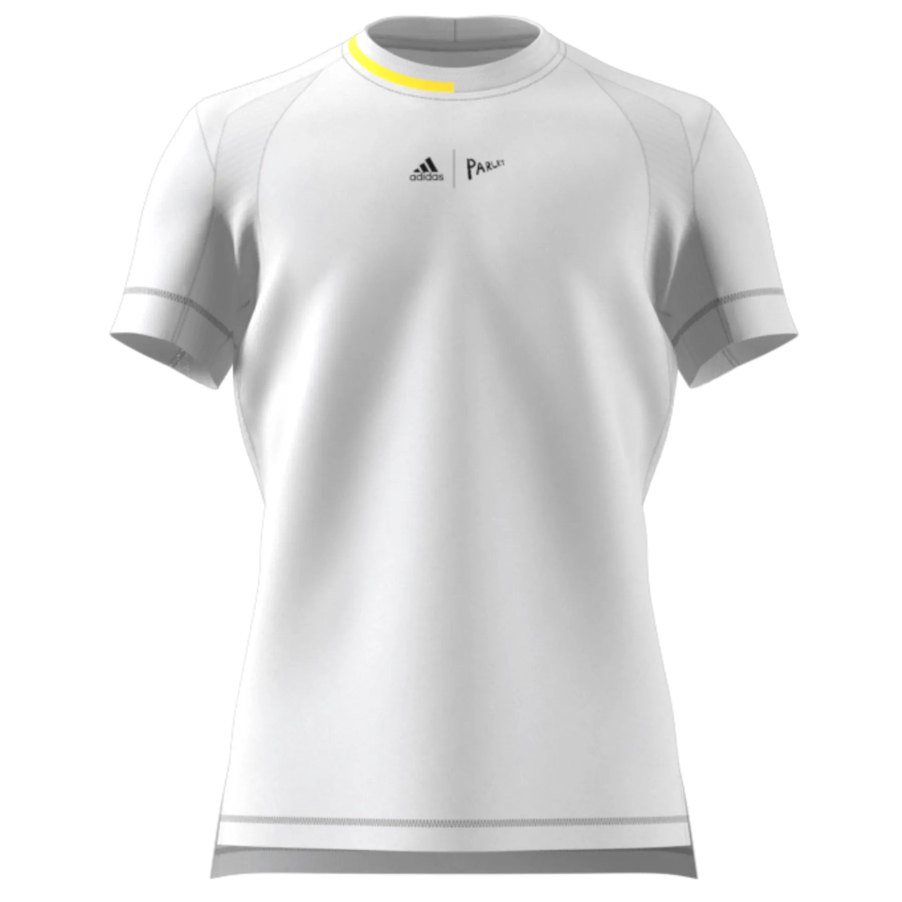 Adidas Performance London Stretch Woven Men Tennis T-Shirt - White/Impyel Fashion-Forward Fit Midweight Knit