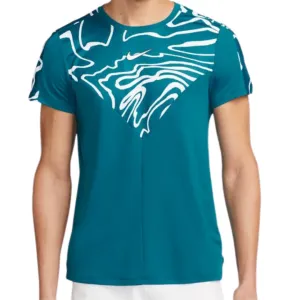 Temperature Control Fabric Essential Look Nike Court Dri-FIT Slam Men Tennis Top - Green Abyss/White