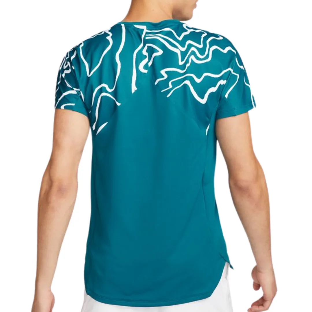 Vintage Style Oeko Tex Certified Nike Court Dri-FIT Slam Men Tennis Top - Green Abyss/White