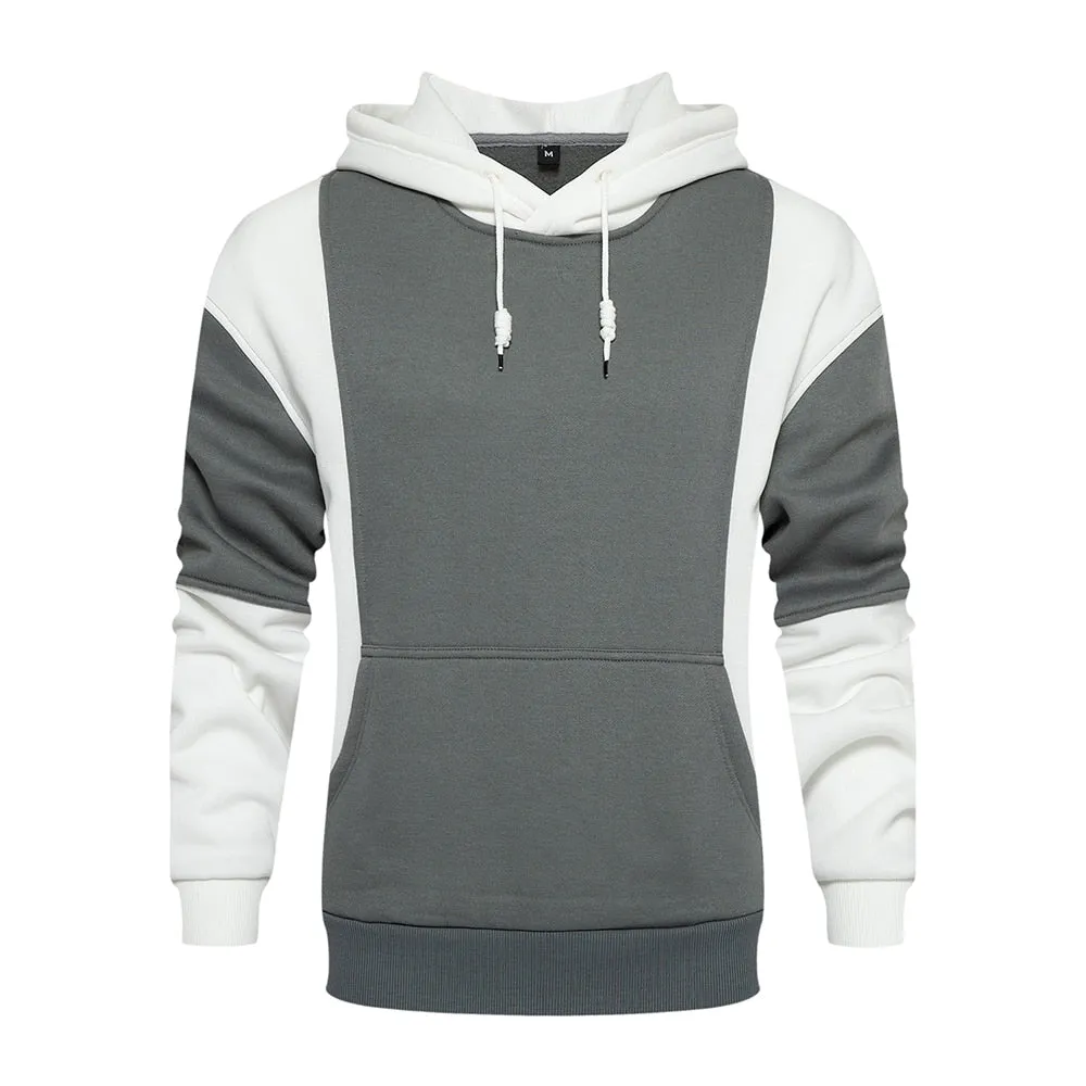 West Louis? Style Patchwork Streetwear Hoodie rhinestone accents Warm Layer