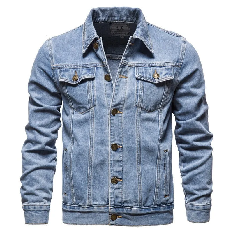 West Louis? High-End Cowboy Style Denim Jacket Classic Sweater