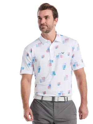 Casual Comfort Breathable Weave Mens 8 Essential Clubs Print Polo
