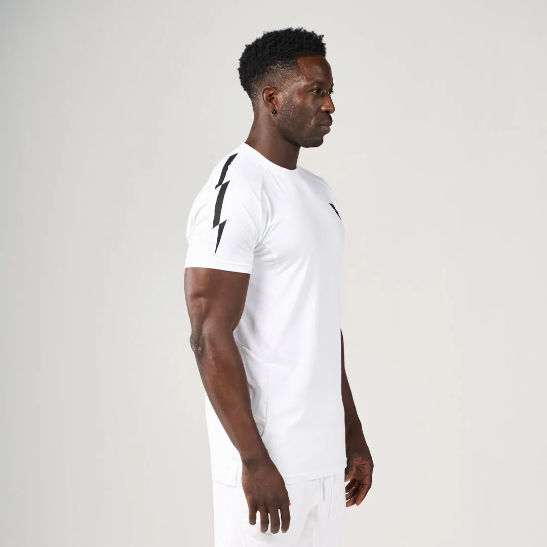 Anti Odor Treatment Lightning Performance T-Shirt - Cotton White