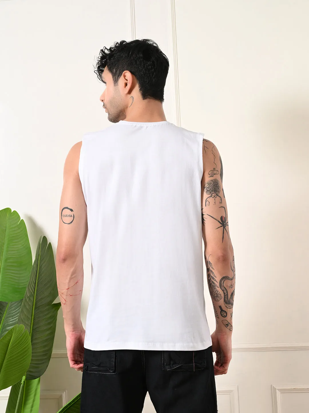 Easy-Wear Solid White Cotton Sando Stylish Shoes DoubleLayered Structure