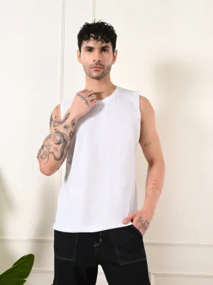 Air Move Easy-Wear Solid White Cotton Sando