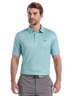 All Day Comfort Mens Heather Geo Print Golf Polo