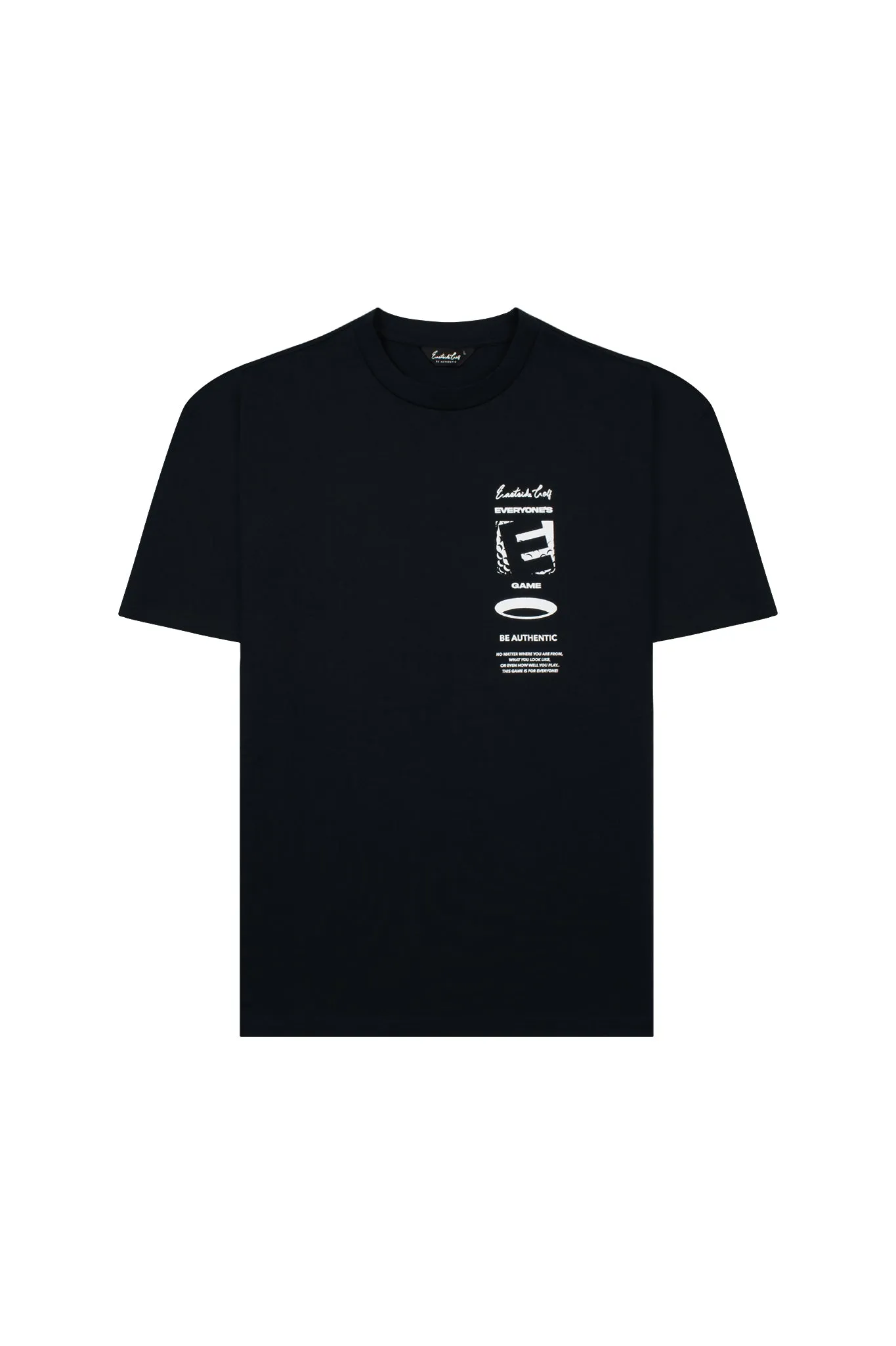 E is for Everyone T-Shirt Reinforced Shoulder Stitching Low Profile Collar