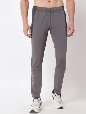 AllDayCompression Flex Wear Design Textured Slim Fit Track Pants - Grey