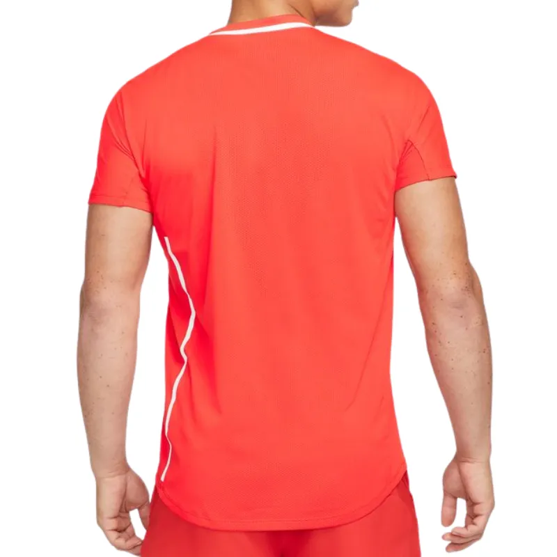 Outdoor top Nike Court Slam Mens Tennis Polo - Habanero Red/White