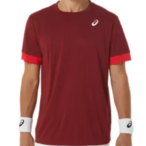 Asics Court Men Tennis T-Shirt - Beet Juice/Classic Red Sophisticated Casual