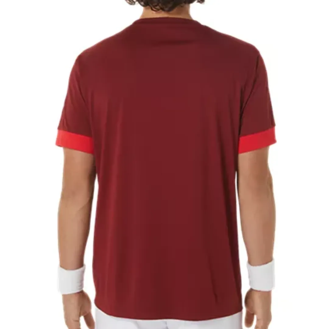 Asics Court Men Tennis T-Shirt - Beet Juice/Classic Red Modern Outfit
