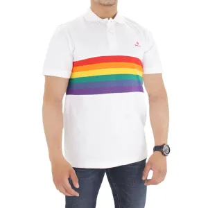 Men's Colors Print Polo Shirt,White Breathable Design refined design