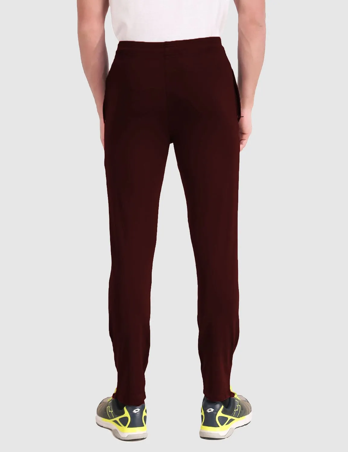 No Wrinkle High-rise waist Pro-Flex Slim Fit Track Pant - Maroon