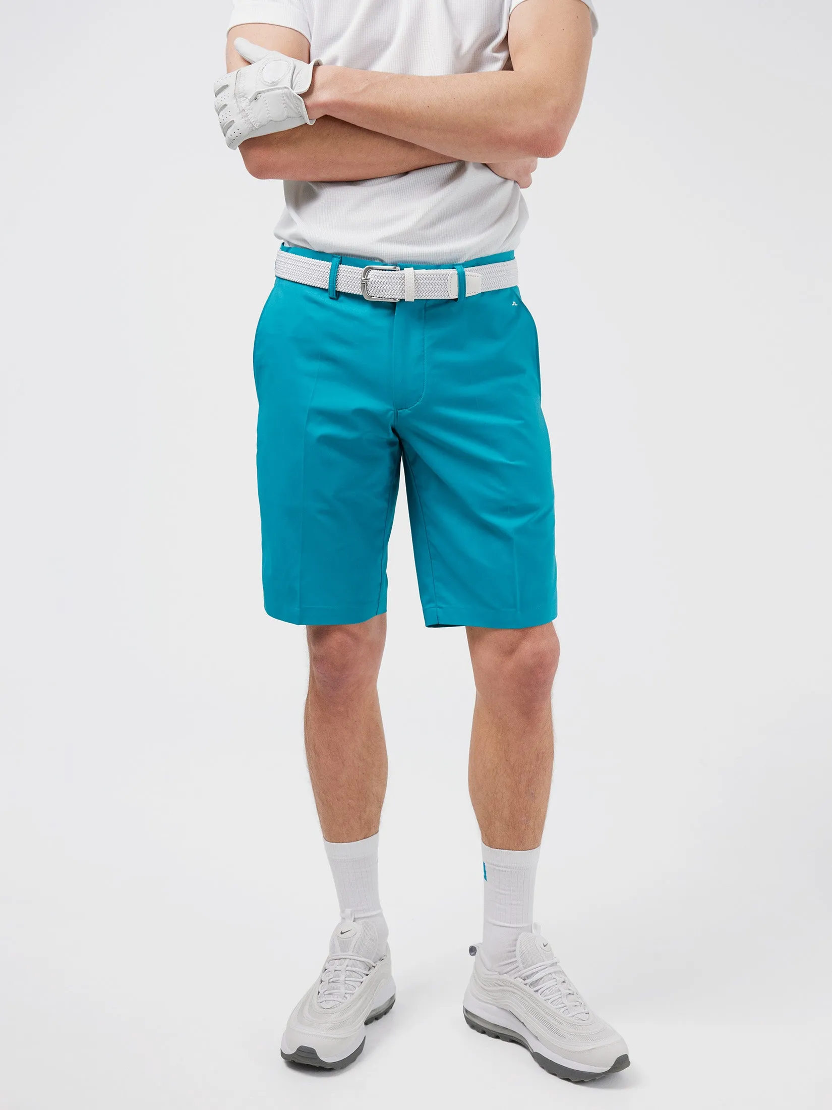Adjustable drawstring Sustainable Manufacturing J.Lindeberg Mens Somle Golf Shorts - ENAMEL BLUE Rest Mode