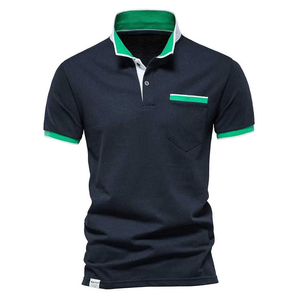 West Louis? Brand Summer Cotton Casual Polo Shirt Functional Design
