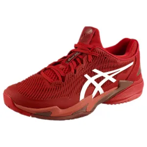 Reinforced Eyelet System Asics Men's Court FF 3 Novak - Cranberry/White