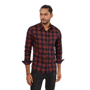Men's Plaid Color Block Dress Shirt,Multi Easy Care Material Polo Style