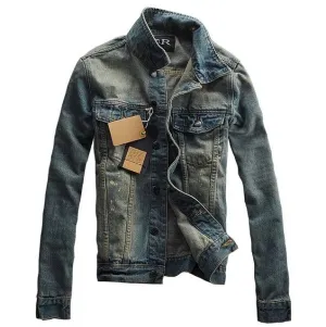 West Louis? Casual Washed Cotton Jeans Jacket mesh ventilation