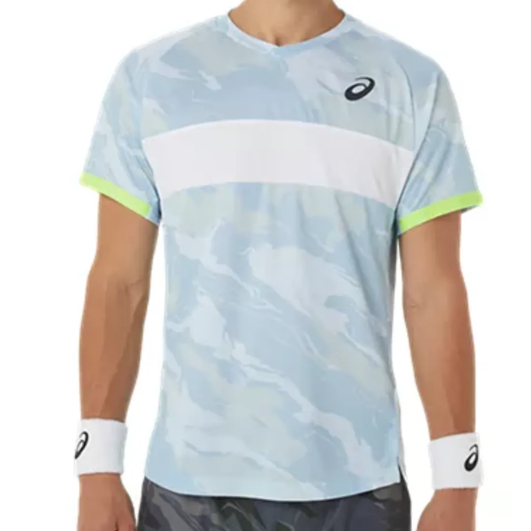 Asics Men Match Graphic SS Top - Soft Sky Cool Vibes Street Casual Look