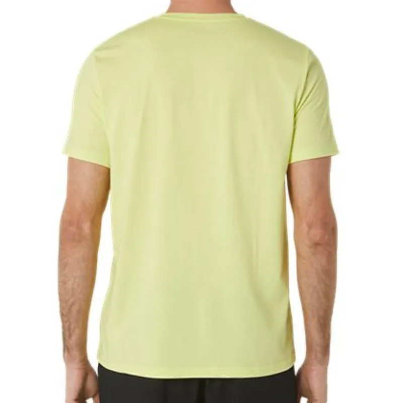 Asics Graphic Mens Tennis Tee - Glow Yellow Cozy Wear Design Comfy Stretch Wear
