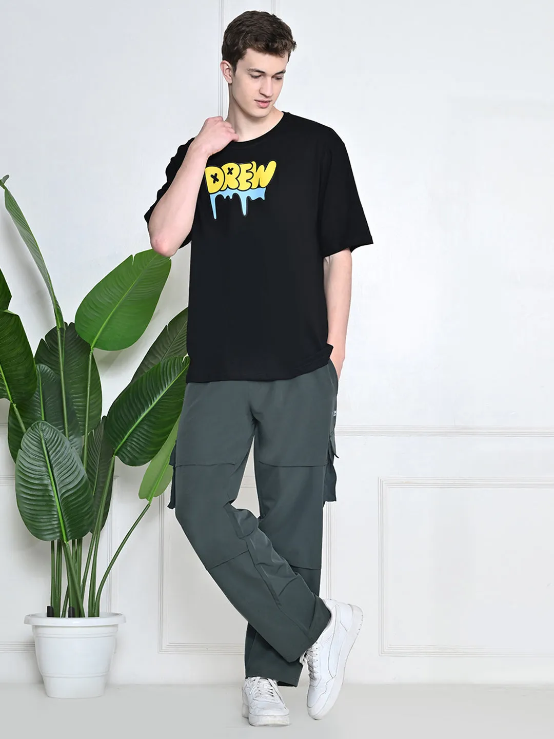 Luxurious Everyday 100% Cotton Drew T-shirt ?C Black