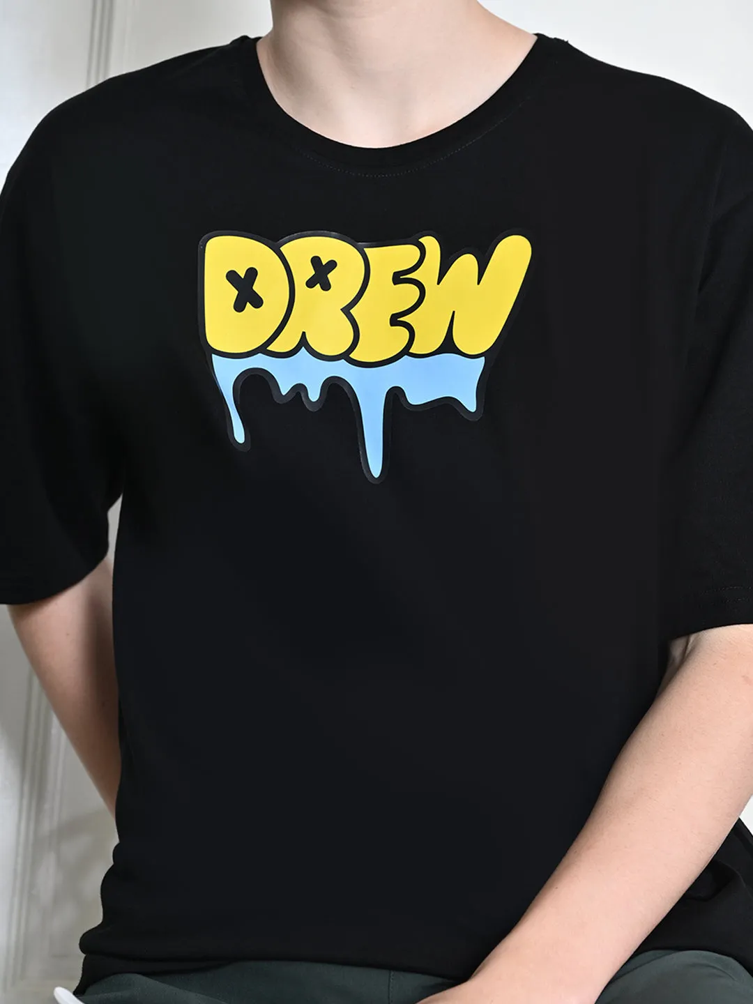 Everyday 100% Cotton Drew T-shirt ?C Black Travel convenience Wrinkle Free Fabric