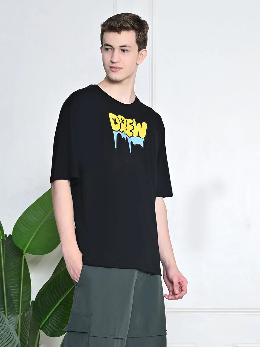 Everyday 100% Cotton Drew T-shirt ?C Black Soft Wear Relax Trend