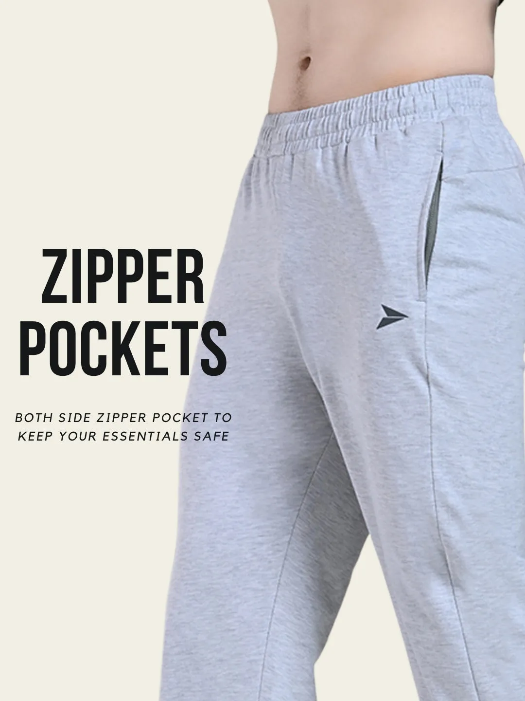 Utility Jogger with Pockets - Melange Grey Relax Fit Wear Active Fit