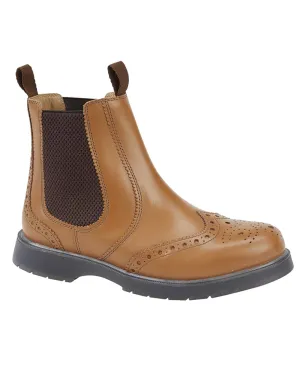 Love Path Grafters Mens Brogue Capped Twin Gusset Chelsea Boots