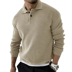 West Louis? Knitted Lapel Casual Business Men Sweater Jump Core