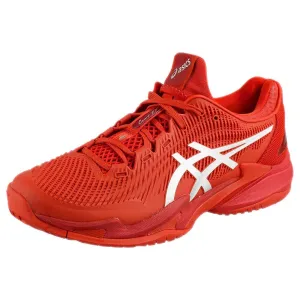 Responsive Cushioning System Multi Density Foam Layers Asics Men's Court FF 3 Novak - Rust/White