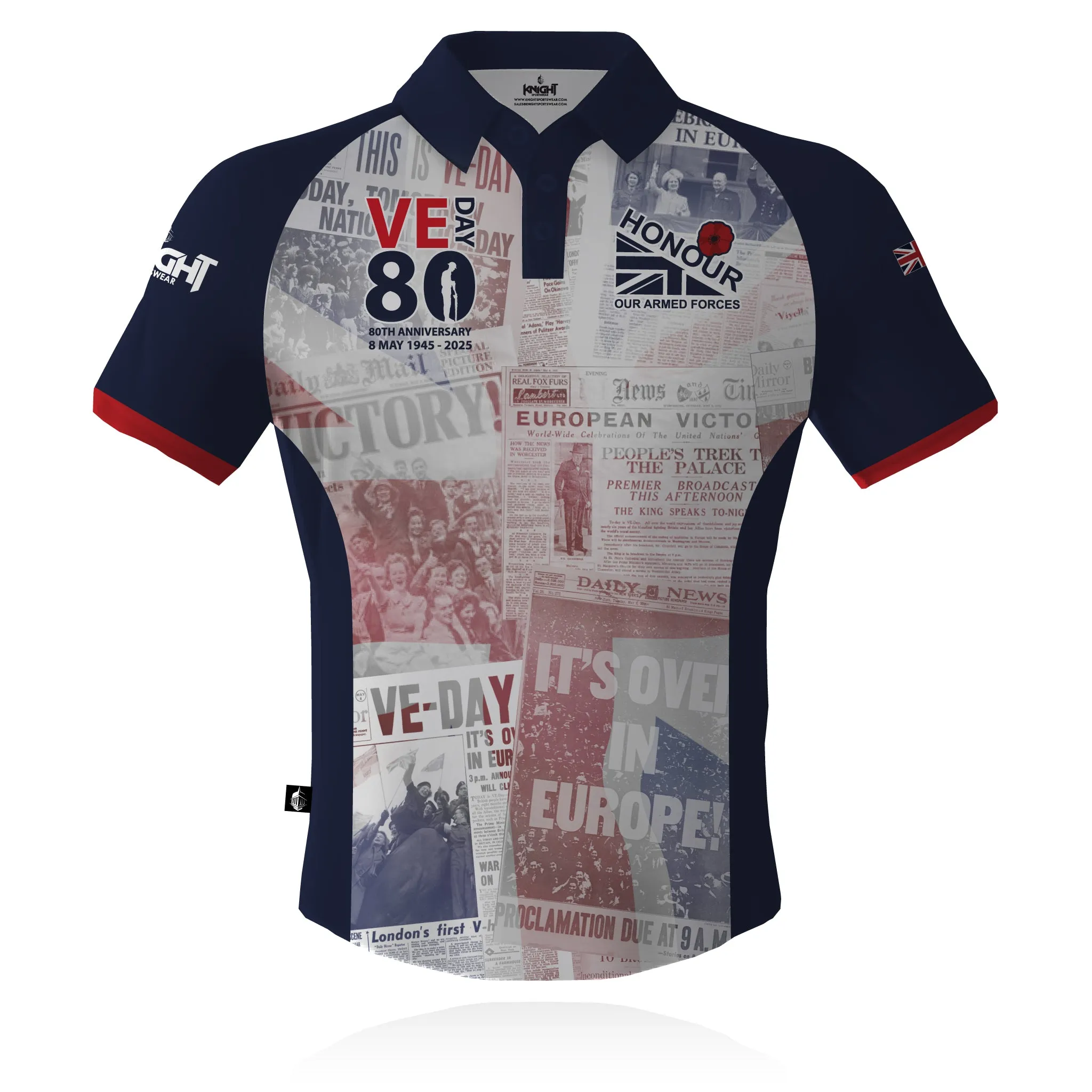 Honour Our Armed Forces - VE-DAY 80 - Tech Polo (CLEARANCE) Smart Casual Comfy Apparel