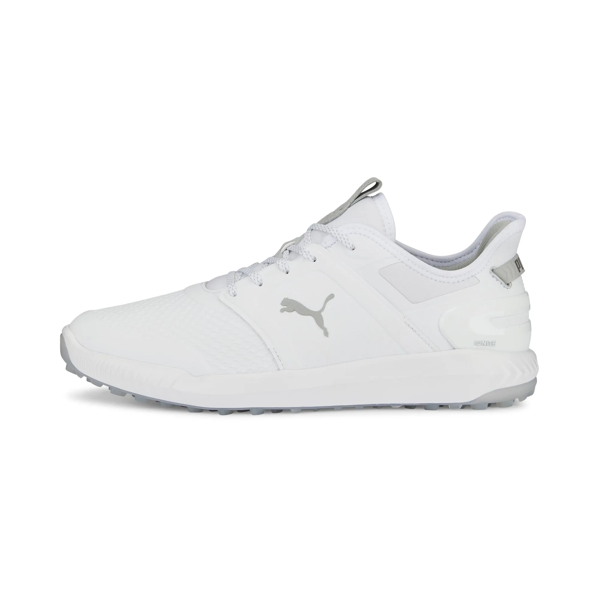 Optimal Support IGNITE ELEVATE Spikeless Golf Shoes | Puma White / Puma Silver