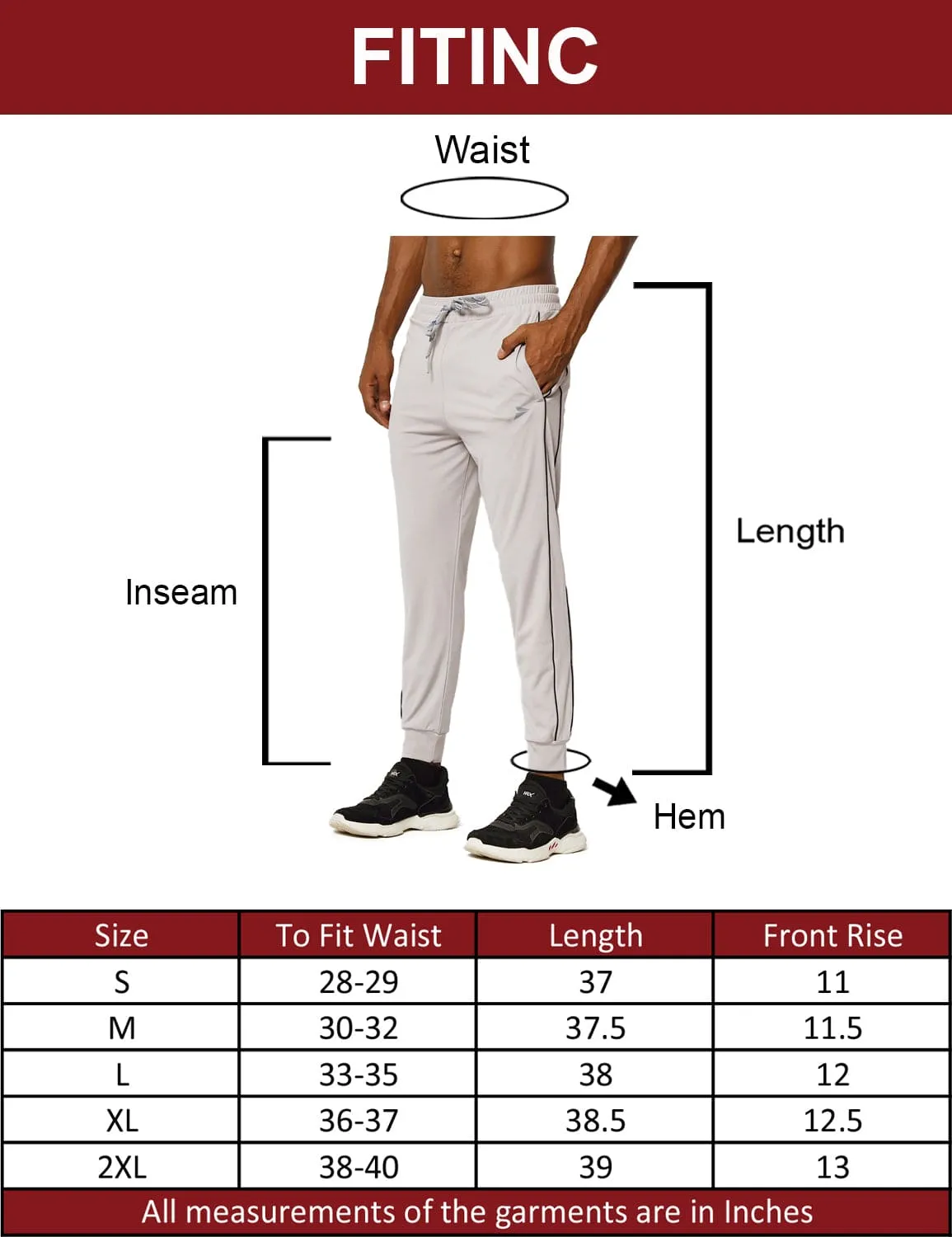 Stretch Material Comfort Fit Tapered Jogger with Pockets - Light Grey
