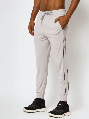 Tapered Jogger with Pockets - Light Grey Flexible Ankle Cuffs