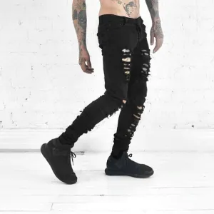 West Louis? Hip Hop Swag Distressed Slim Jeans [ 3 colors ] Flexible Waistband