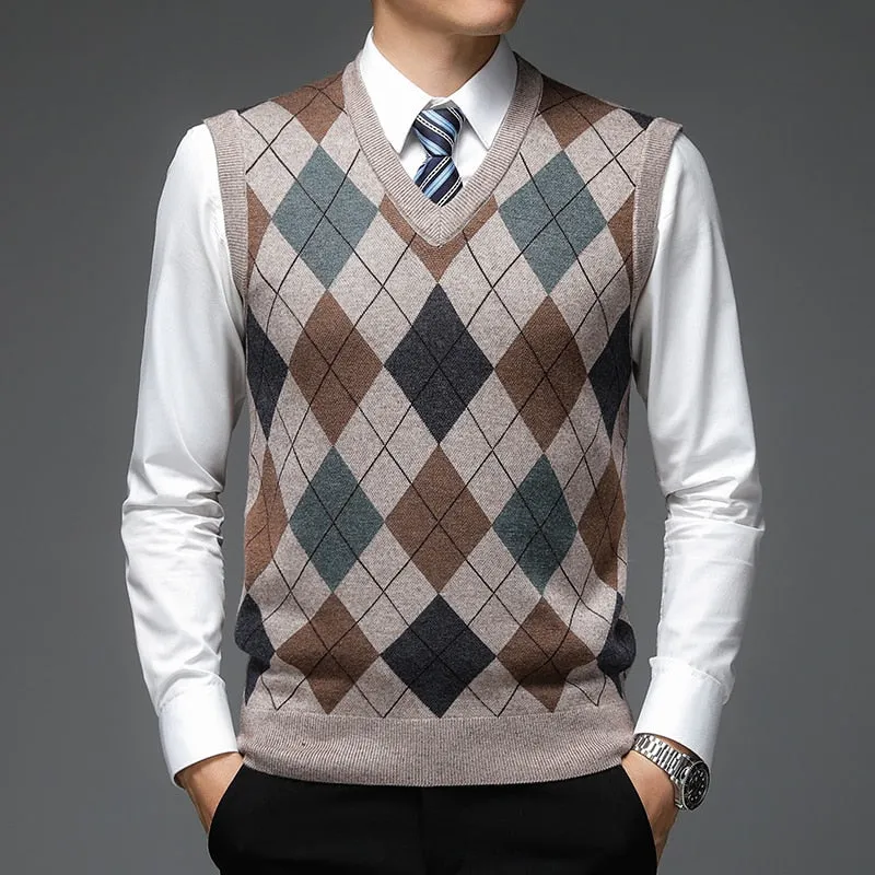 West Louis? Warm Woolen Sweater Vest Everyday Comfort Elegant Coat