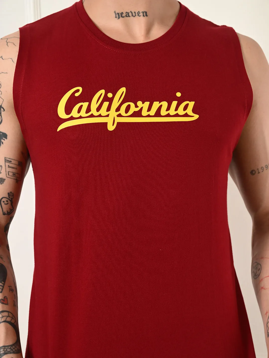 Easy-Wear California Cotton Sando ?C Maroon Smart Casual