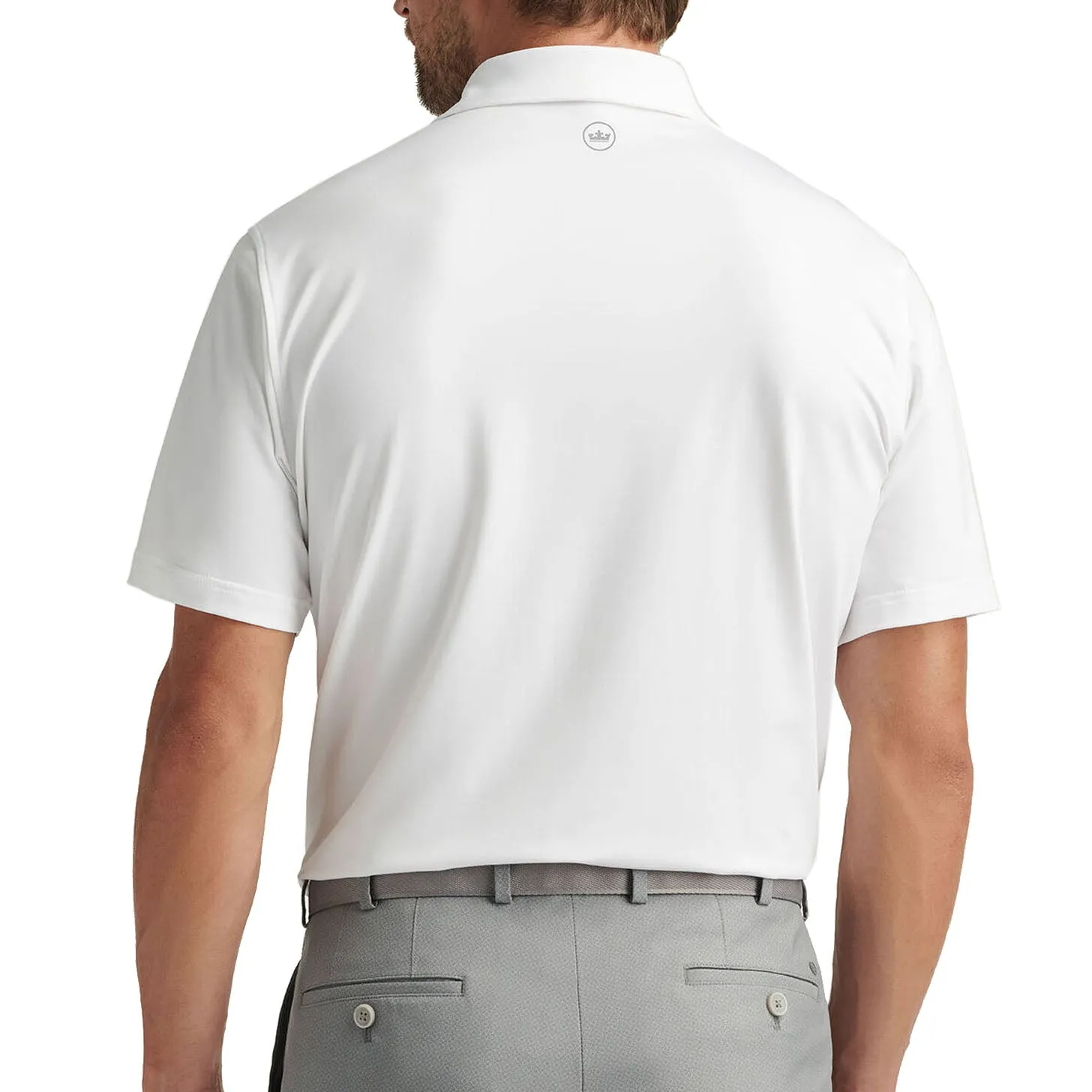 Weekend Comfort Essential Style Peter Millar Performance Stretch Jersey Golf Shirt - White