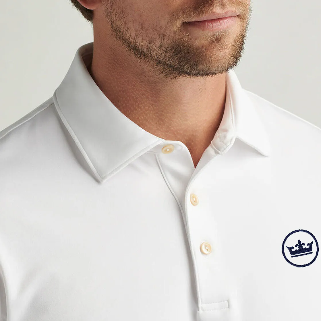 Elegant Style Relaxed Vibe Peter Millar Performance Stretch Jersey Golf Shirt - White