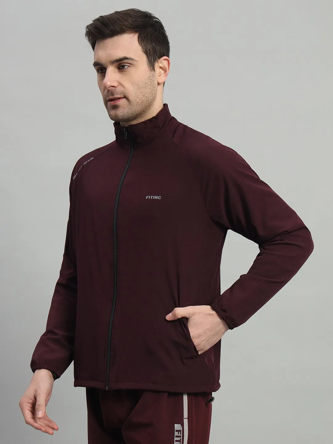 Track Performance Jacket - Wine MeshVentilation WaterRepellent