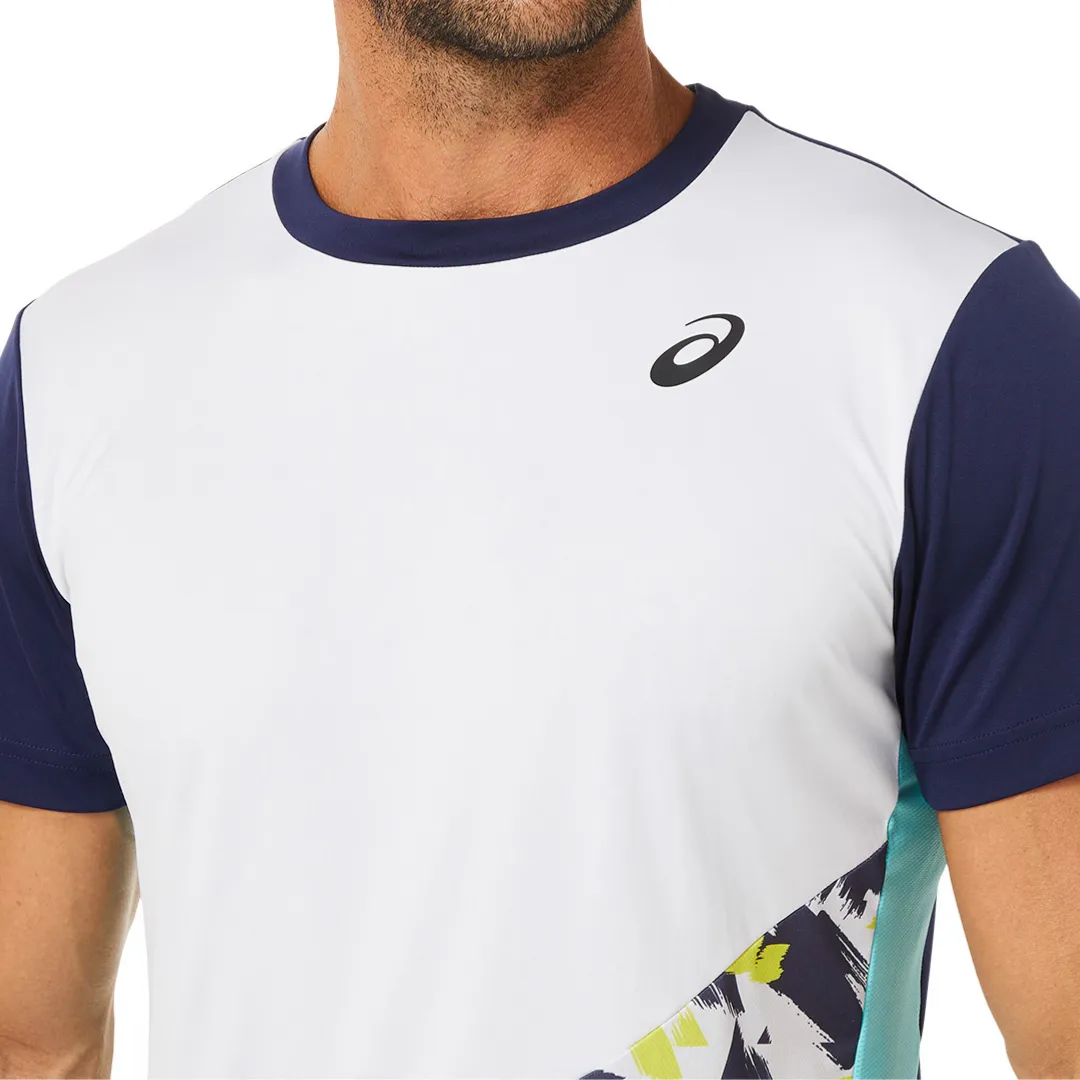 Asics Court Graphic SS Top 2022 - Brilliant White Effortless Look EasyCareFinish