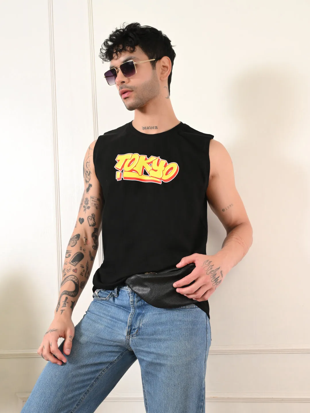 Easy-wear Tokyo Cotton Sando ?C Black Farm Glow Natural Fiber Blend