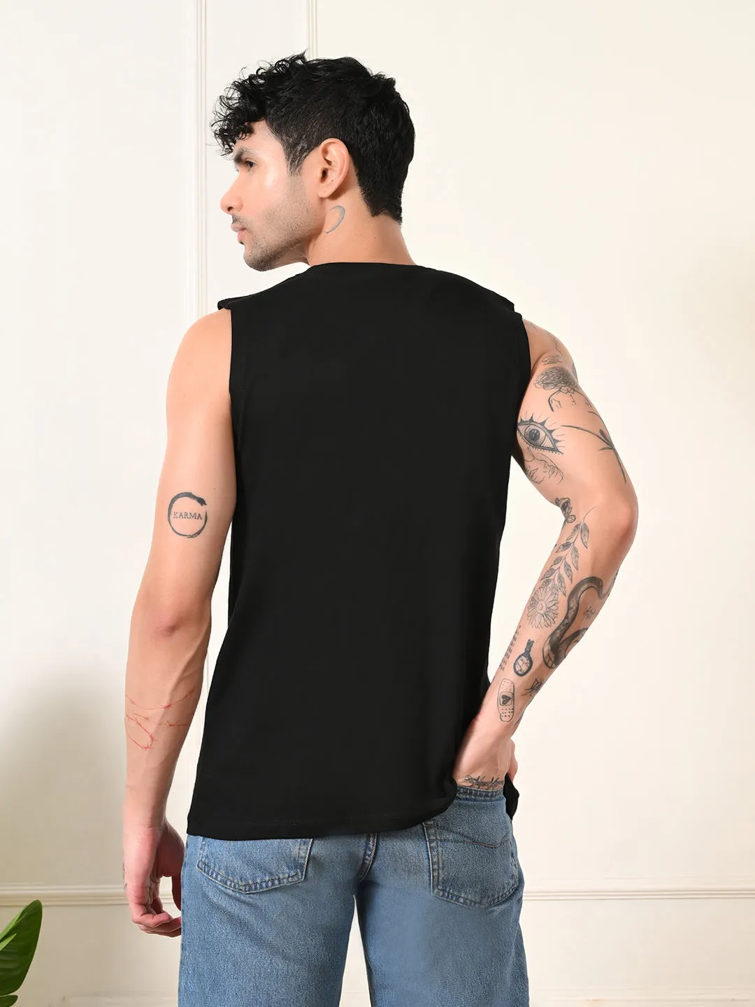 StretchFree Easy-wear Tokyo Cotton Sando ?C Black