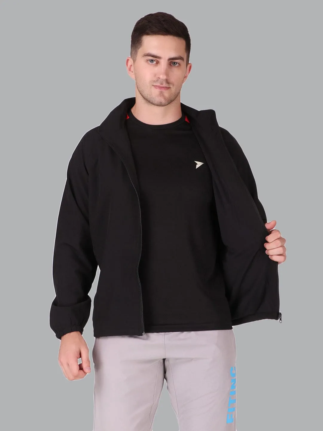 Sporty Active Jacket - Black Ergonomic Pattern