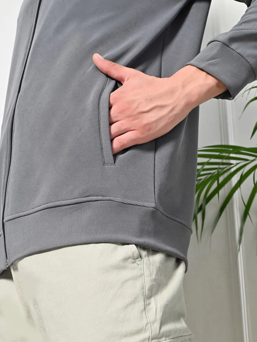 FadeResistant Dye Athletic Stretch Jacket - Grey