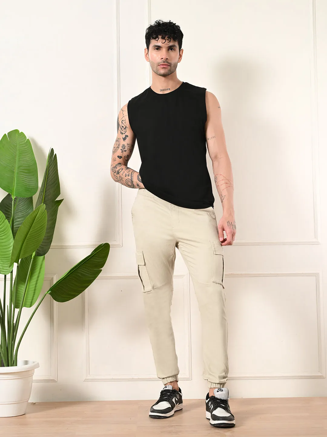 Easy-Wear Solid Black Cotton Sando Rush Mode