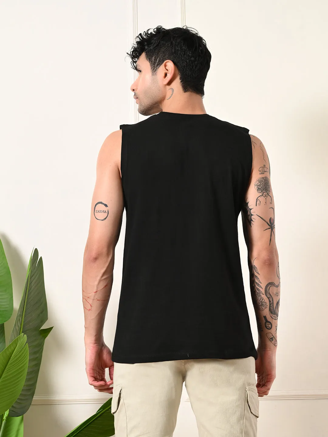 Sun Protection Fabric Easy-Wear Solid Black Cotton Sando