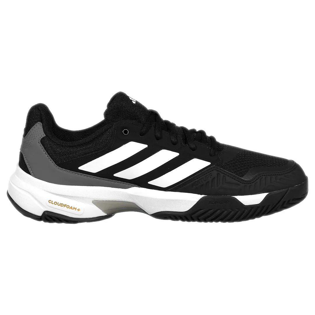 Slip Resistant Traction Moisture wicking adidas Men's CourtJam Control 3 - Core Black/Cloud White