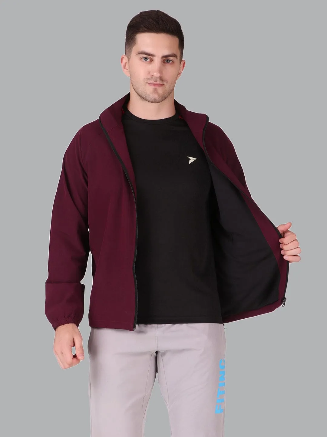 Digital Glow Sporty Active Jacket - Wine